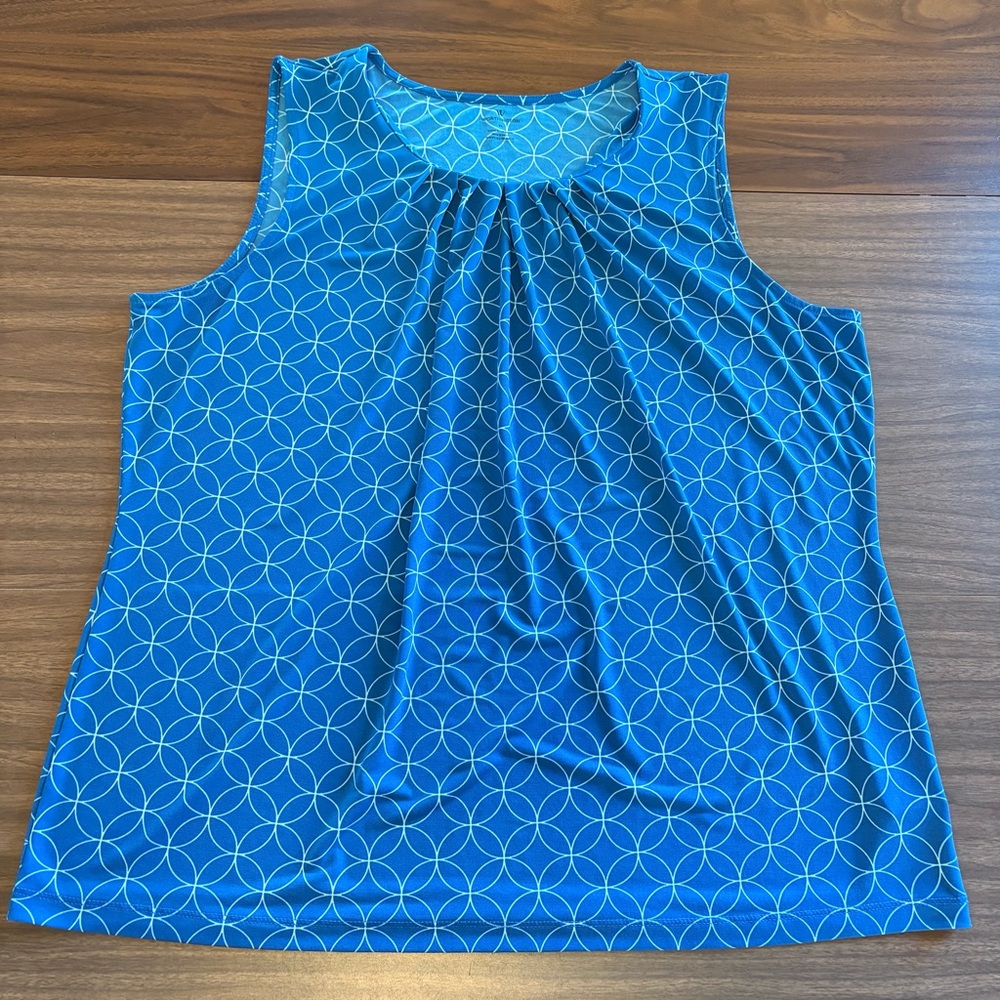 Worthington Blue Camisole with Geometric Pattern